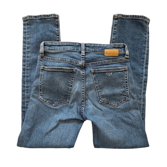 CQY Jeans Japanese Denim Mid Rise Straight Leg Medium Wash Cropped Jeans 24 - Picture 6 of 16